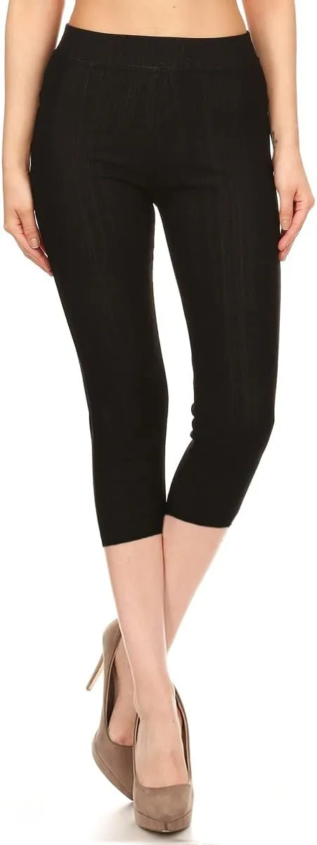Leggings Depot Women's Cotton Blend Stretch Pull-on Jeggings Casual Pants with Pockets (Available in Plus Size)