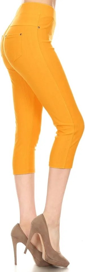 Leggings Depot Women's Cotton Blend Stretch Pull-on Jeggings Casual Pants with Pockets (Available in Plus Size)