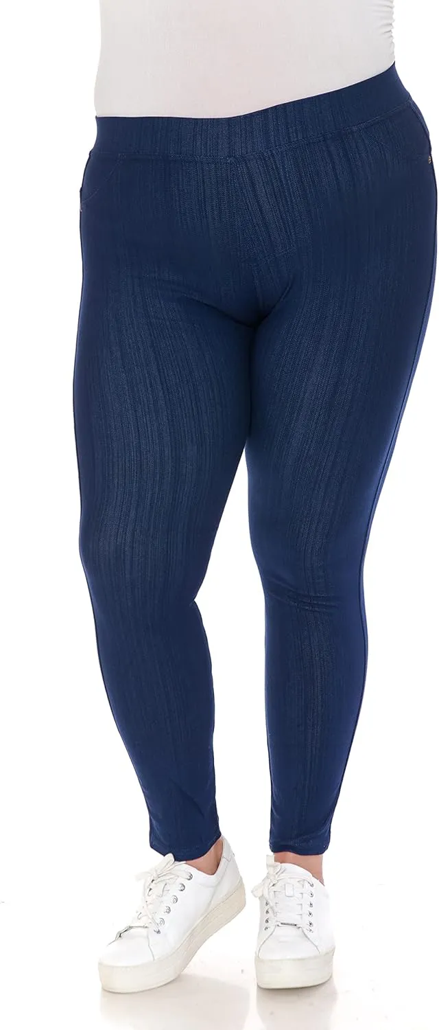 Leggings Depot Women's Cotton Blend Stretch Pull-on Jeggings Casual Pants with Pockets (Available in Plus Size)