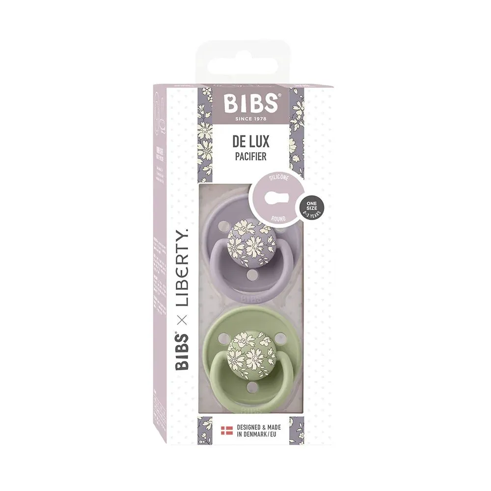 Liberty X BIBS Pacifier De Lux Silicone 2 PK Capel Sage Mix ONE SIZE