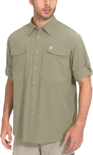 Little Donkey Andy Men's Quick-Dry Stretch Long Sleeve Shirt for Hiking, Travel