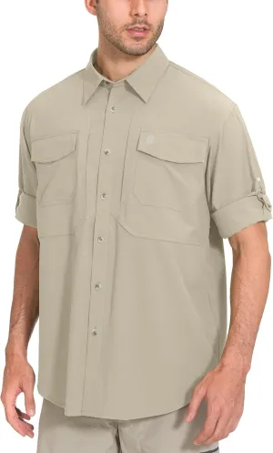 Little Donkey Andy Men's Quick-Dry Stretch Long Sleeve Shirt for Hiking, Travel