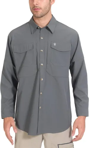 Little Donkey Andy Men's Quick-Dry Stretch Long Sleeve Shirt for Hiking, Travel
