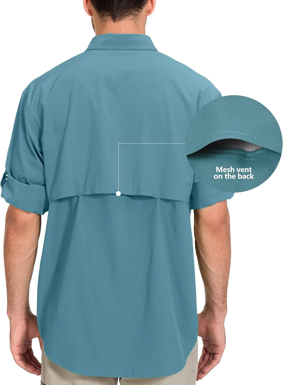 Little Donkey Andy Men's Quick-Dry Stretch Long Sleeve Shirt for Hiking, Travel