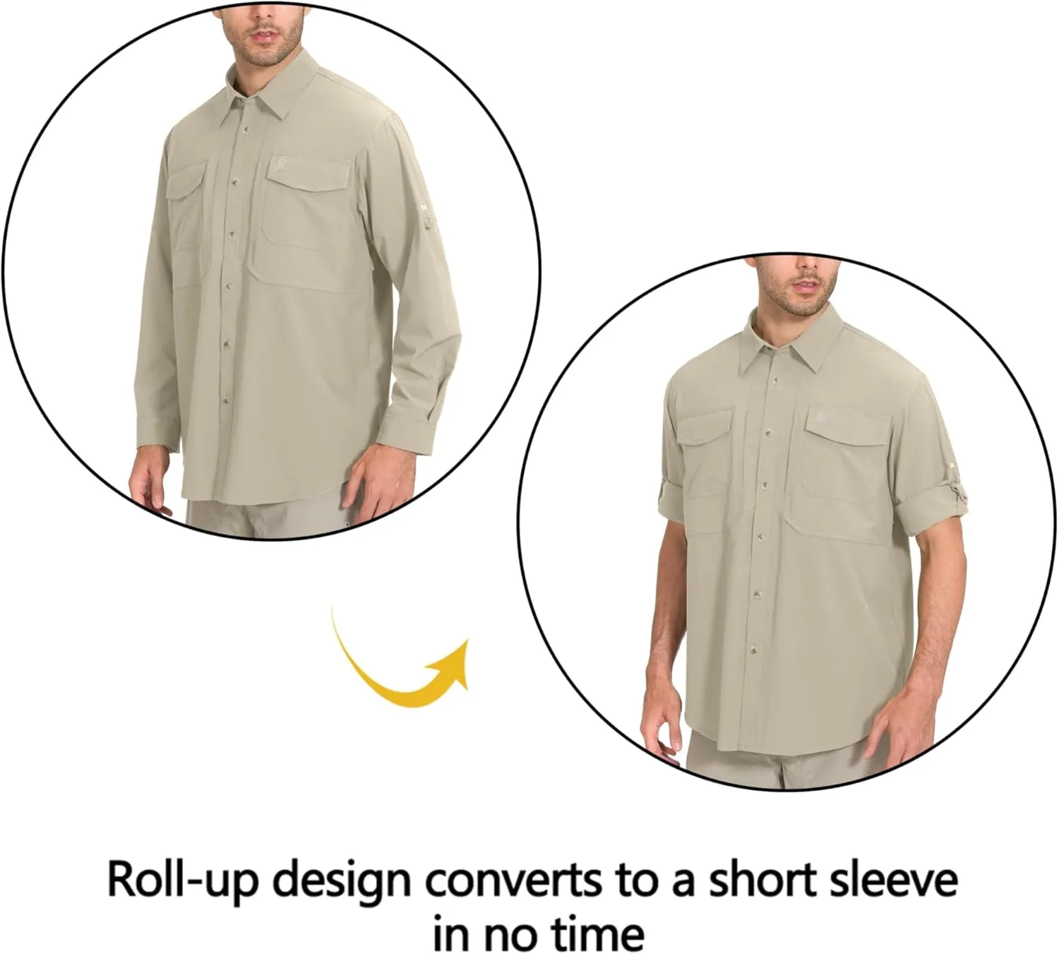 Little Donkey Andy Men's Quick-Dry Stretch Long Sleeve Shirt for Hiking, Travel