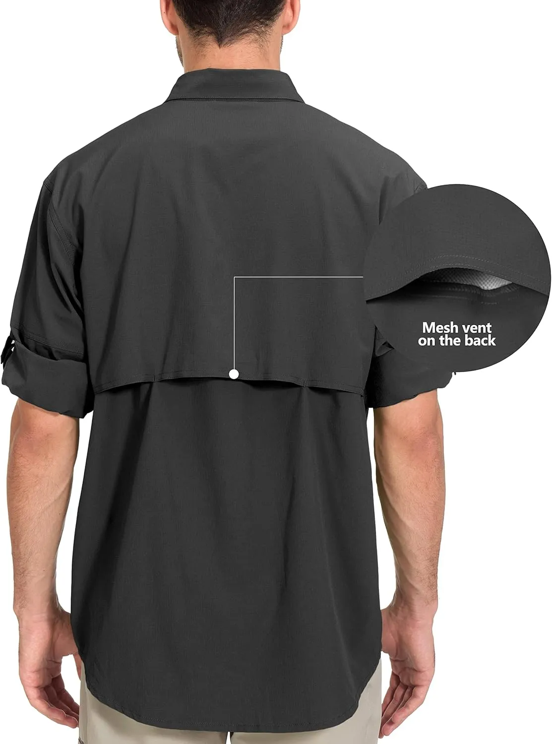 Little Donkey Andy Men's Quick-Dry Stretch Long Sleeve Shirt for Hiking, Travel