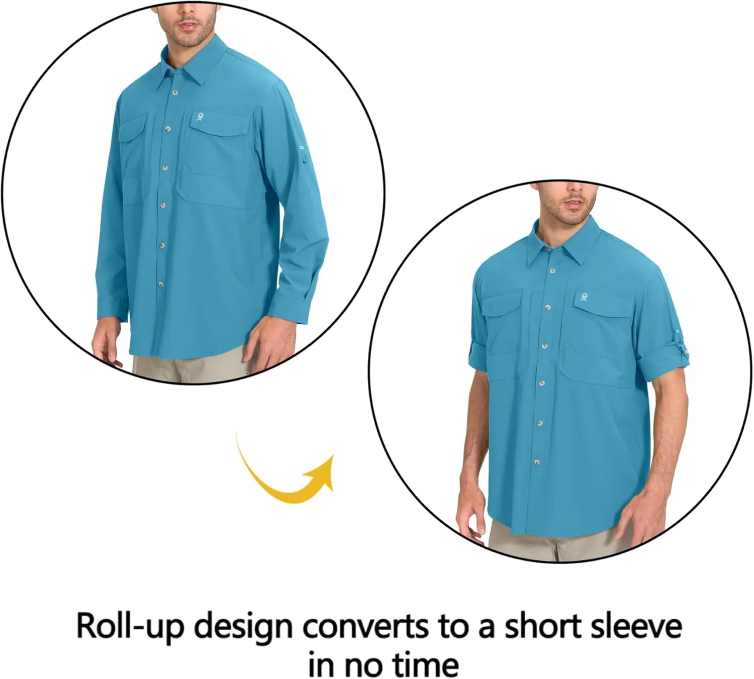 Little Donkey Andy Men's Quick-Dry Stretch Long Sleeve Shirt for Hiking, Travel