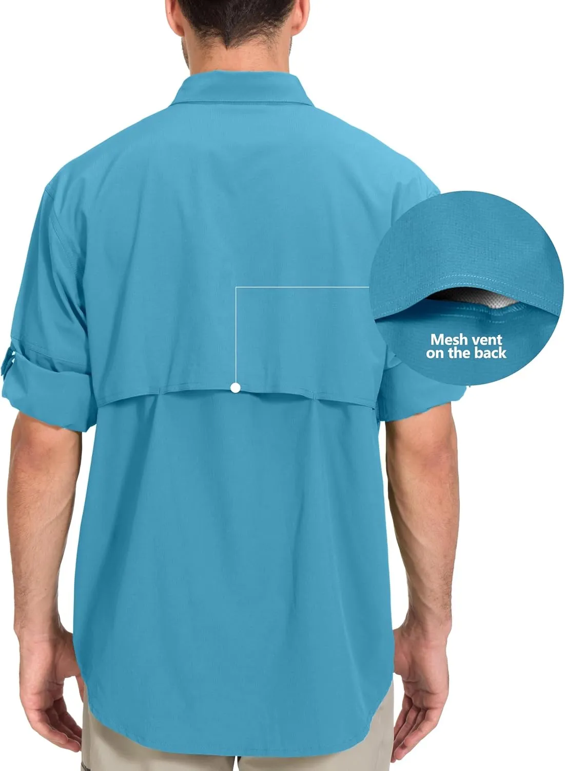 Little Donkey Andy Men's Quick-Dry Stretch Long Sleeve Shirt for Hiking, Travel