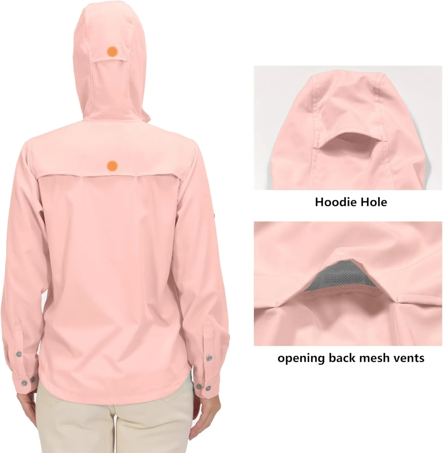 Little Donkey Andy Women's Hoodie Long Sleeve Shirt UPF 50  Sun Protection Outdoor Quick Dry Fishing Hiking Shirts