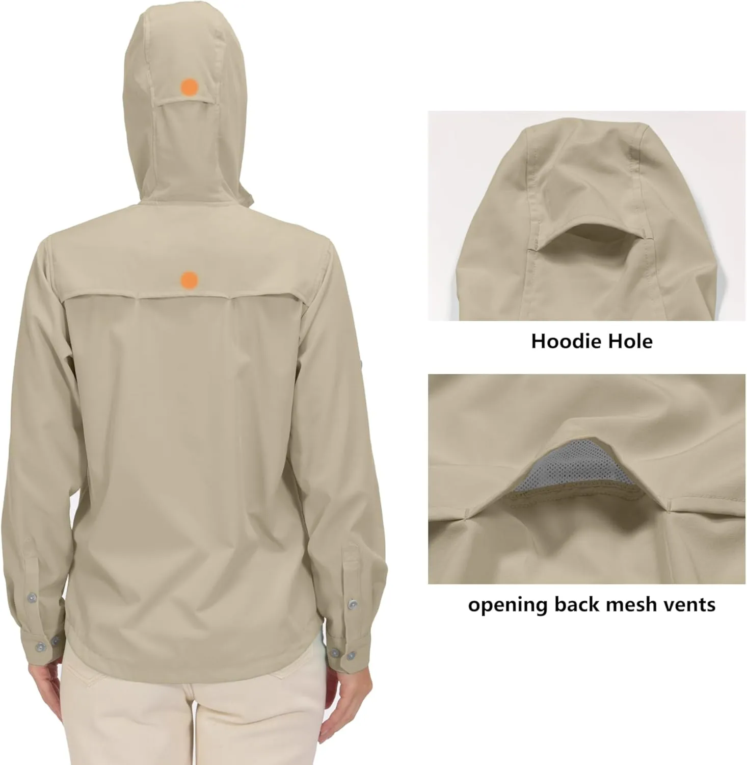 Little Donkey Andy Women's Hoodie Long Sleeve Shirt UPF 50  Sun Protection Outdoor Quick Dry Fishing Hiking Shirts