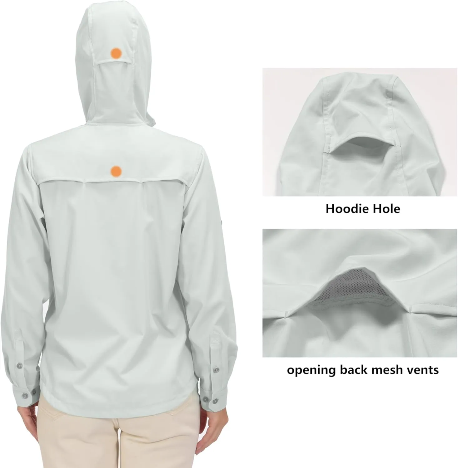 Little Donkey Andy Women's Hoodie Long Sleeve Shirt UPF 50  Sun Protection Outdoor Quick Dry Fishing Hiking Shirts