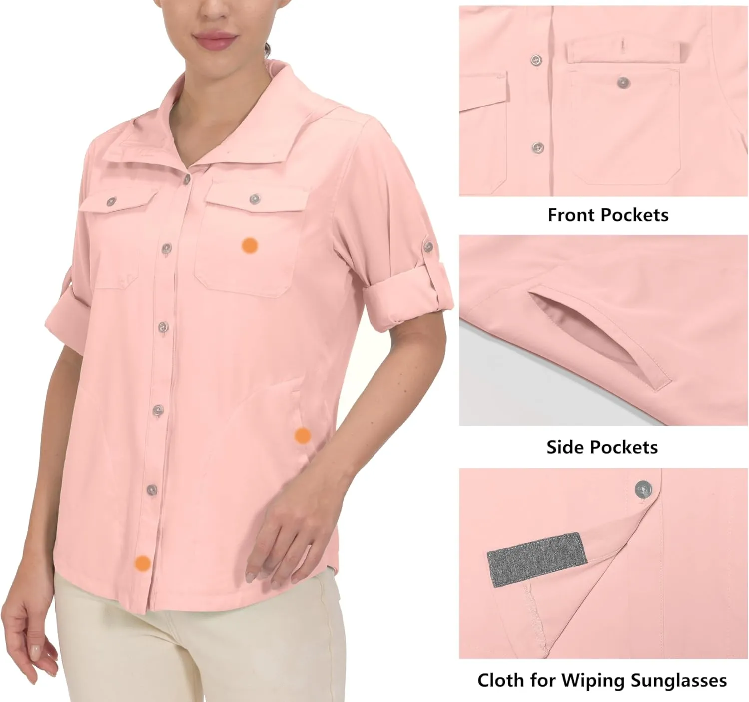 Little Donkey Andy Women's Hoodie Long Sleeve Shirt UPF 50  Sun Protection Outdoor Quick Dry Fishing Hiking Shirts