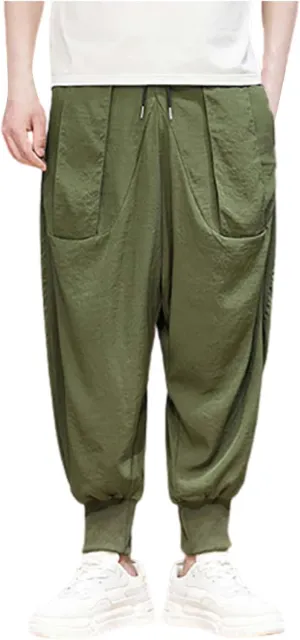 Mens 2023 Casual Harem Pant Loose Hippie Boho Aladdin Yoga Pant Casual Baggy Drawstring Hippie Boho Aladdin Harem Pant