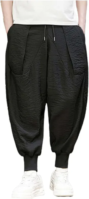 Mens 2023 Casual Harem Pant Loose Hippie Boho Aladdin Yoga Pant Casual Baggy Drawstring Hippie Boho Aladdin Harem Pant