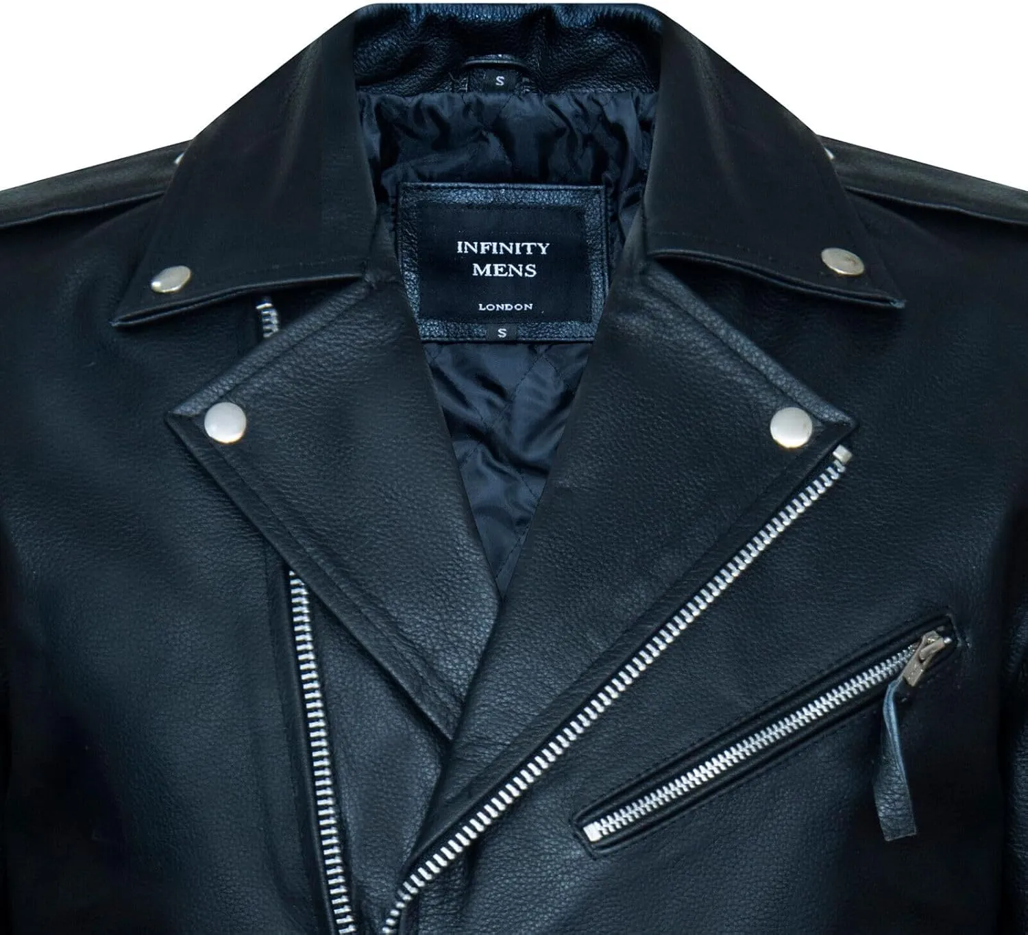 Men's Brando Biker Embossed Leather Vintage Jacket