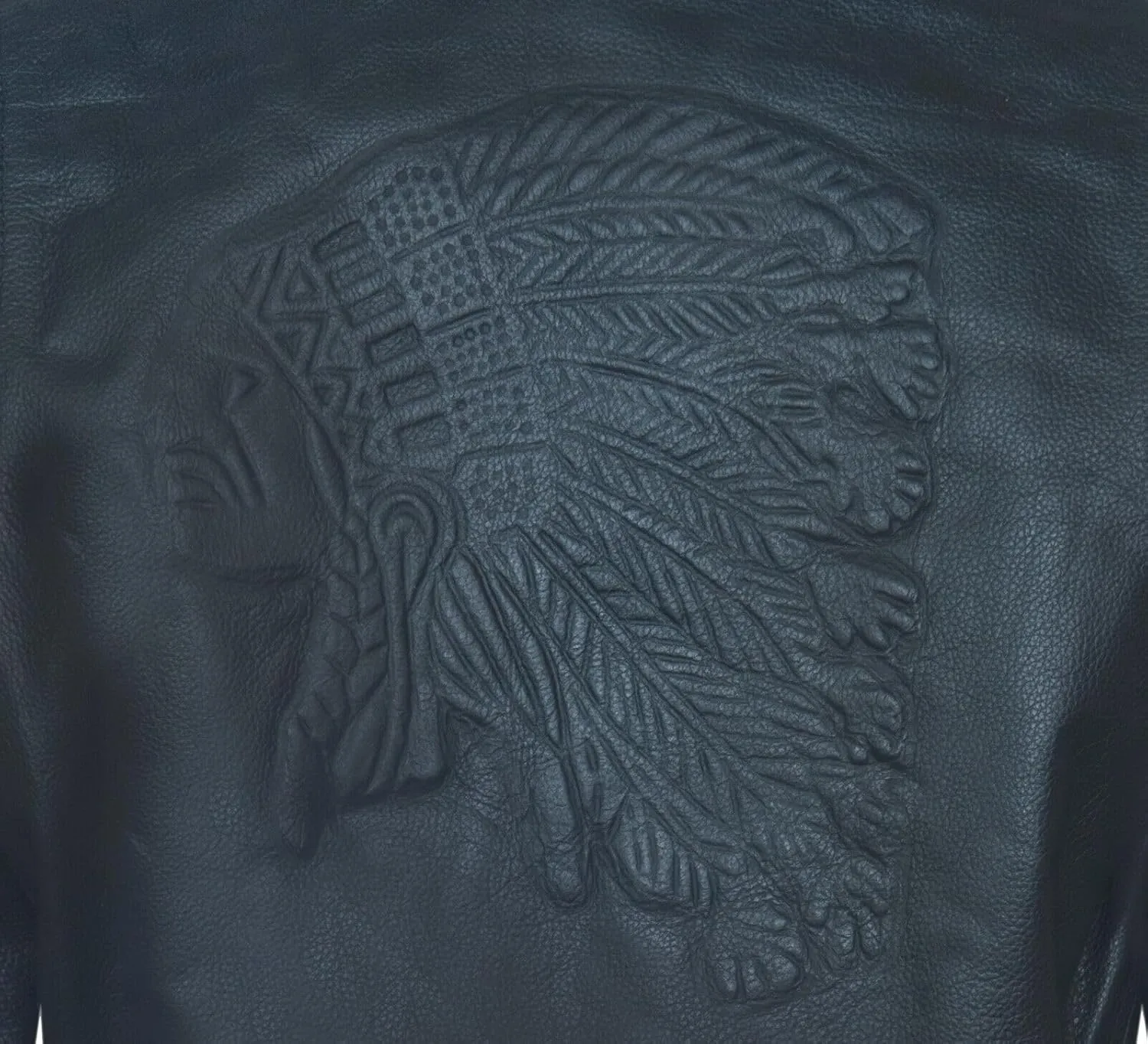 Men's Brando Biker Embossed Leather Vintage Jacket