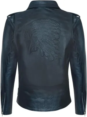 Men's Brando Biker Embossed Leather Vintage Jacket