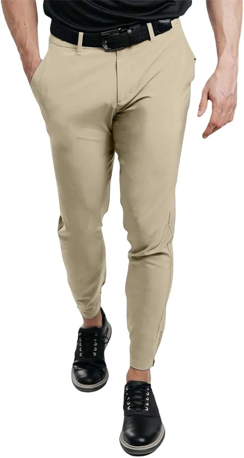 Mens Chinos Dress Pants Slim Fit Stretch Flat Front Golf Pants Casual Travel Pants Skinny Stretch Casual Pants
