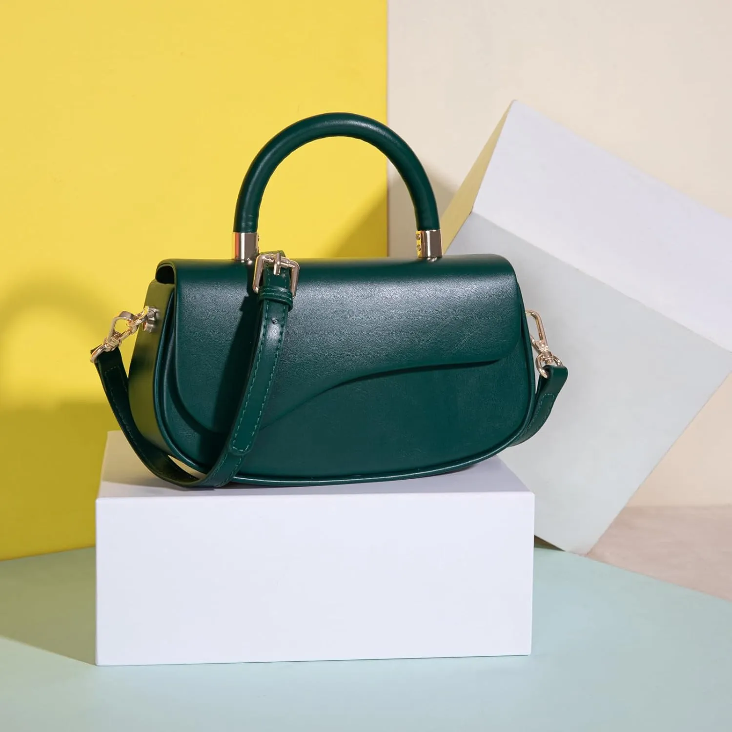Milan Chiva Small Elegant Top Handle Purses for Women Mini Flap Cute Crossbody Purse