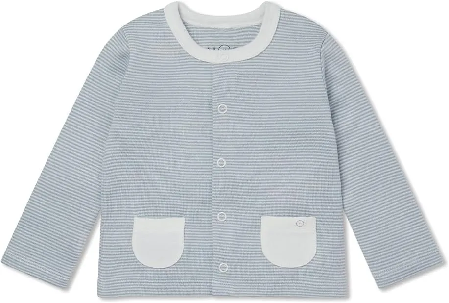 MORI Baby Unisex Cardigan - Organic Cotton and Bamboo - Classic Design with Front Pockets and Snap Closure