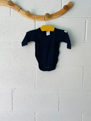 Navy Front Button Onesie, 0-1 months (50)