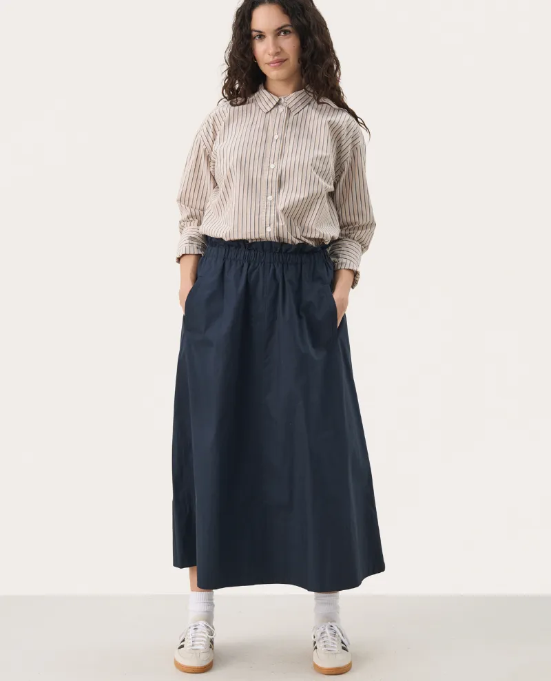 Part Two Nansofie Navy Midi Skirt