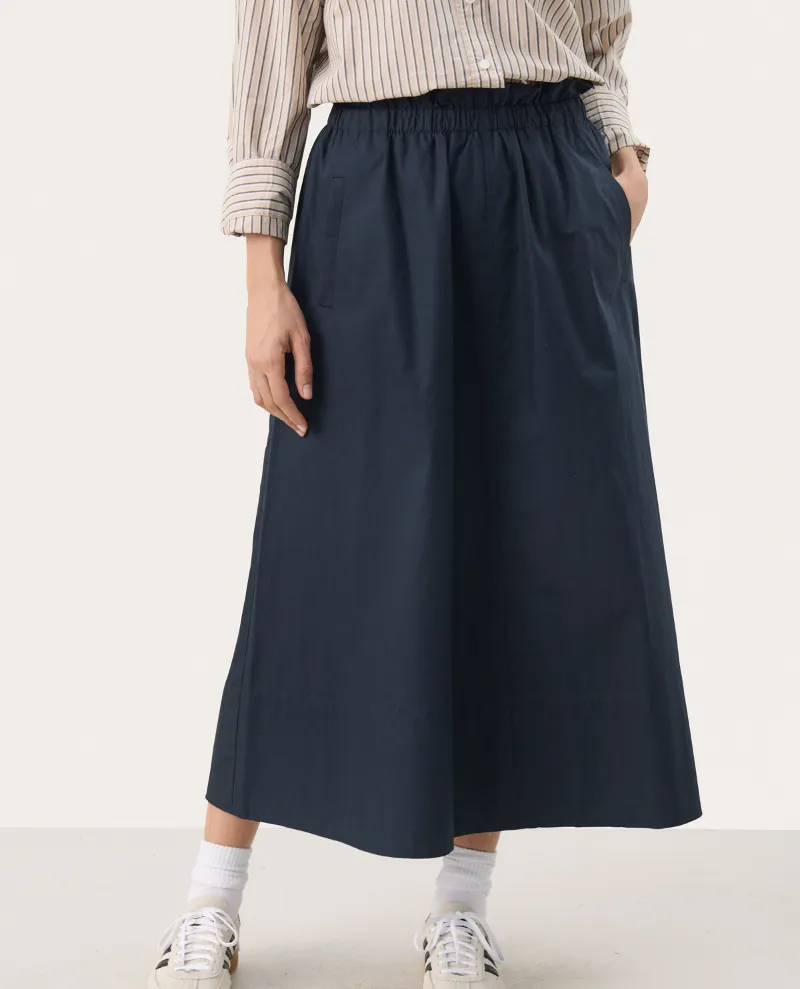 Part Two Nansofie Navy Midi Skirt