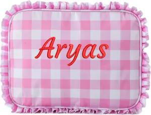Personalized makeup bags, embroidered names, custom toiletry bags, bridesmaid proposal gifts, bachelorette party favors, wedding supplies, bridesmaid gifts (Pink)