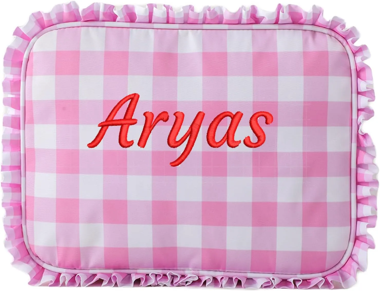 Personalized makeup bags, embroidered names, custom toiletry bags, bridesmaid proposal gifts, bachelorette party favors, wedding supplies, bridesmaid gifts (Pink)