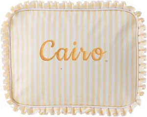 Personalized makeup bags, embroidered names, custom toiletry bags, bridesmaid proposal gifts, bachelorette party favors, wedding supplies, bridesmaid gifts (Yellow)