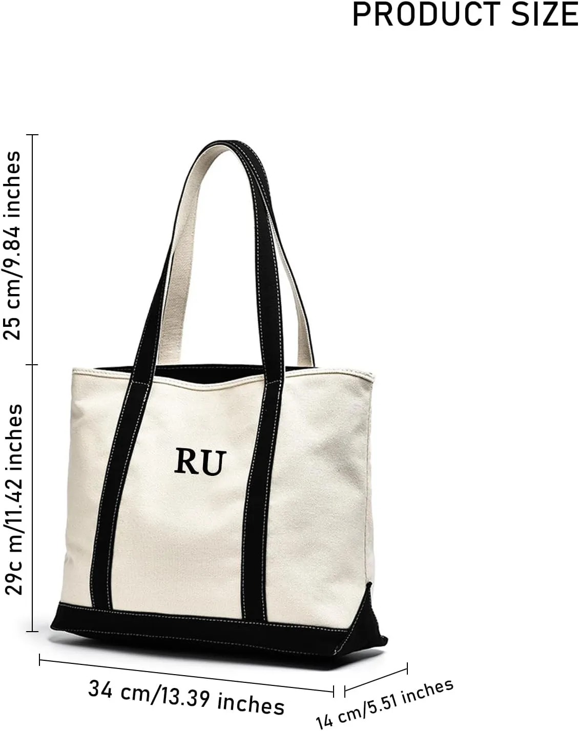Personalized Women's Tote Bag Embroidered Shopping Bag with Name Reusable Canvas Tote with Zippered Pocket Gift for Mom