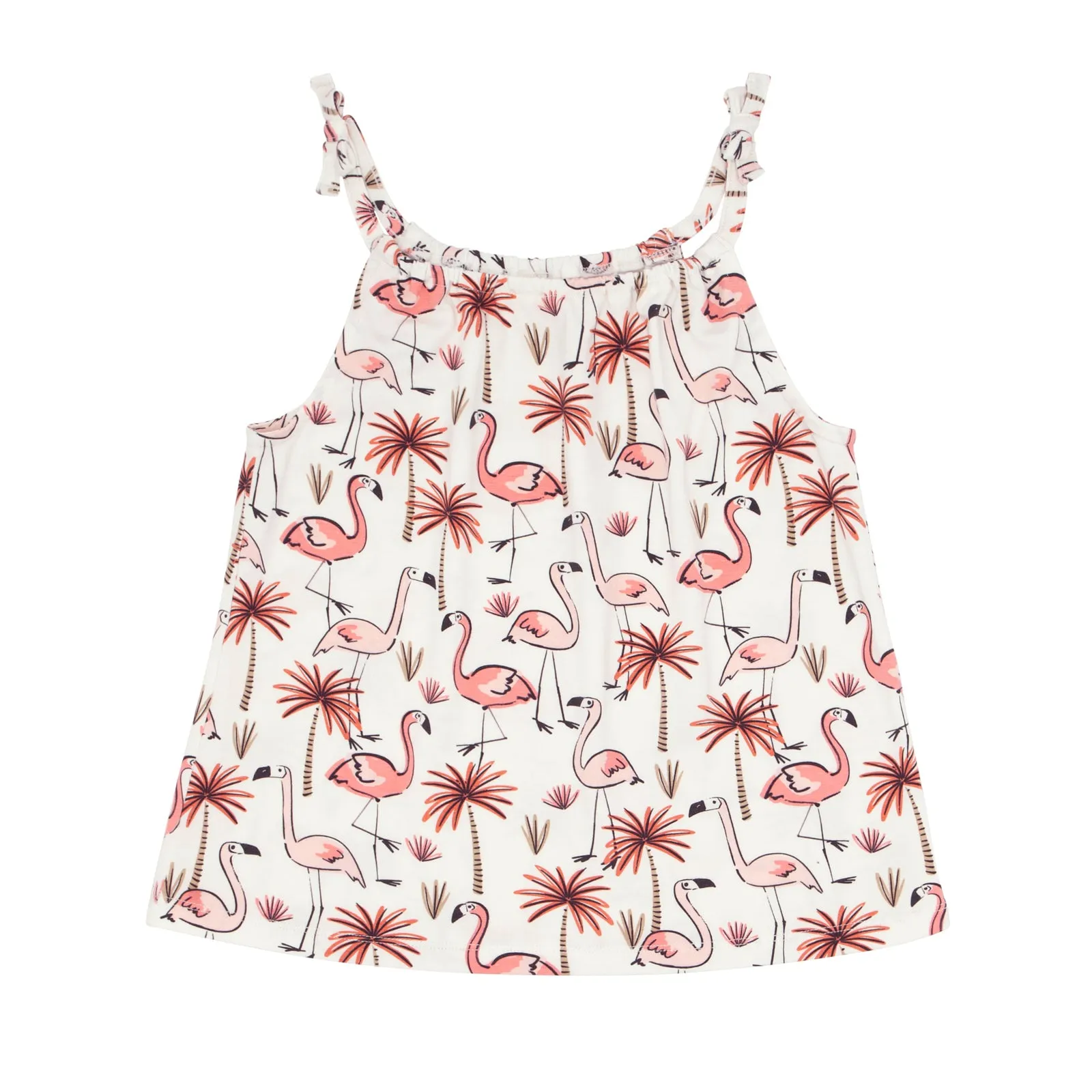 Pink Palms Bow Strap Tank