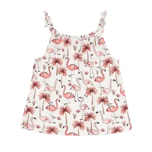 Pink Palms Bow Strap Tank