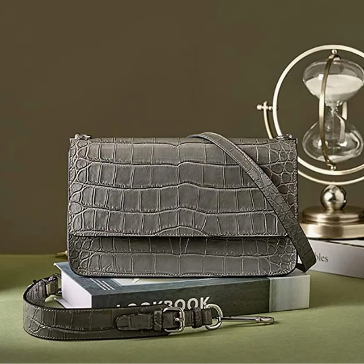 POPSEWING Crocodile Pattern Genuine Leather Shoulder Bag Crossbody Bag for Women