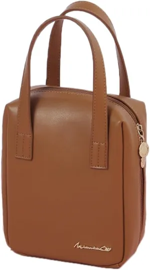 Portable Eachy Travel Cosmetic Bag Small Beautifect Make up Leather Case Pouch for Women Leather Jusron Ted Baker Bolsa de Maquillaje Vintage Organizer Storage Extra Large Cpacity (Brown)