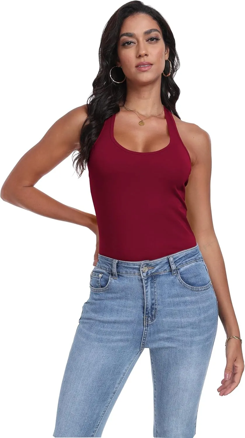 Racerback Tank Tops for Women Cotton Long Camisoles Gym Workout Undershirt Yoga 3 Packs