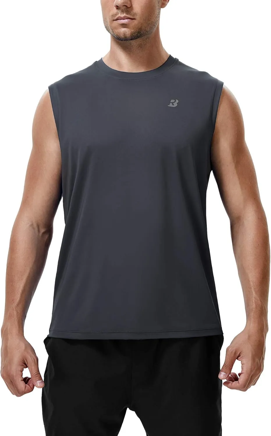 Roadbox Workout Sleeveless Shirts for Men Athletic Gym Basketball Quick Dry Muscle Tank Tops