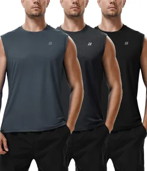 Roadbox Workout Sleeveless Shirts for Men Athletic Gym Basketball Quick Dry Muscle Tank Tops