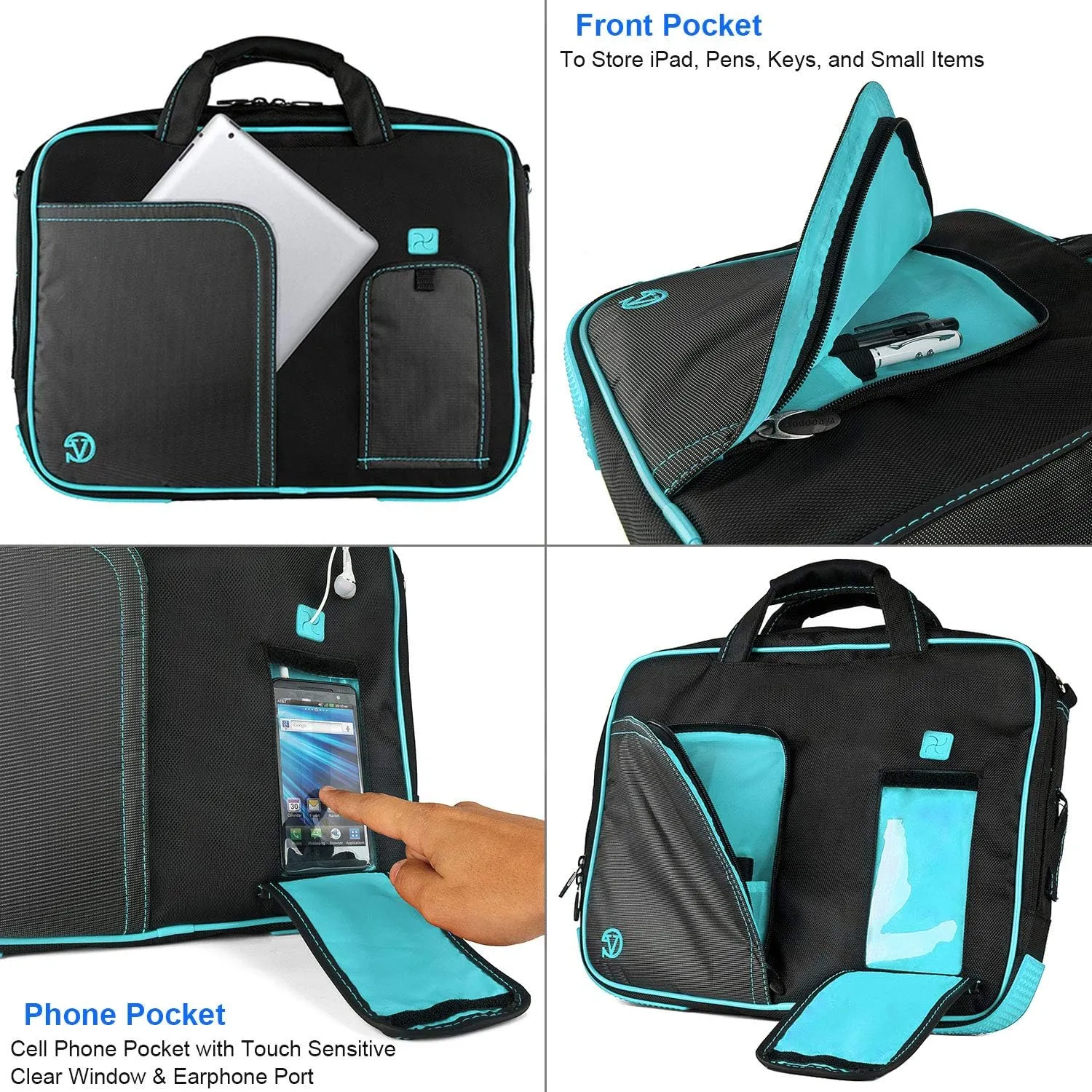 ROXIE Laptop and Tablet Shoulder Bag 11.6 12 Inch Business Office Travel Briefcase for Women Men