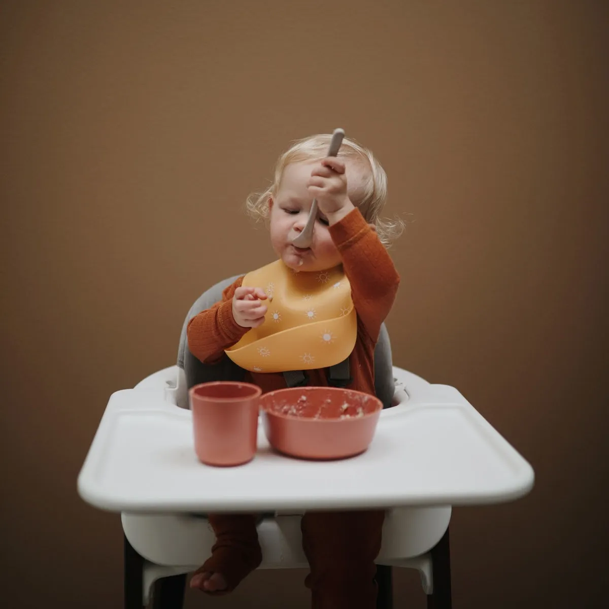 Silicone Baby Bib (Sun Orange)