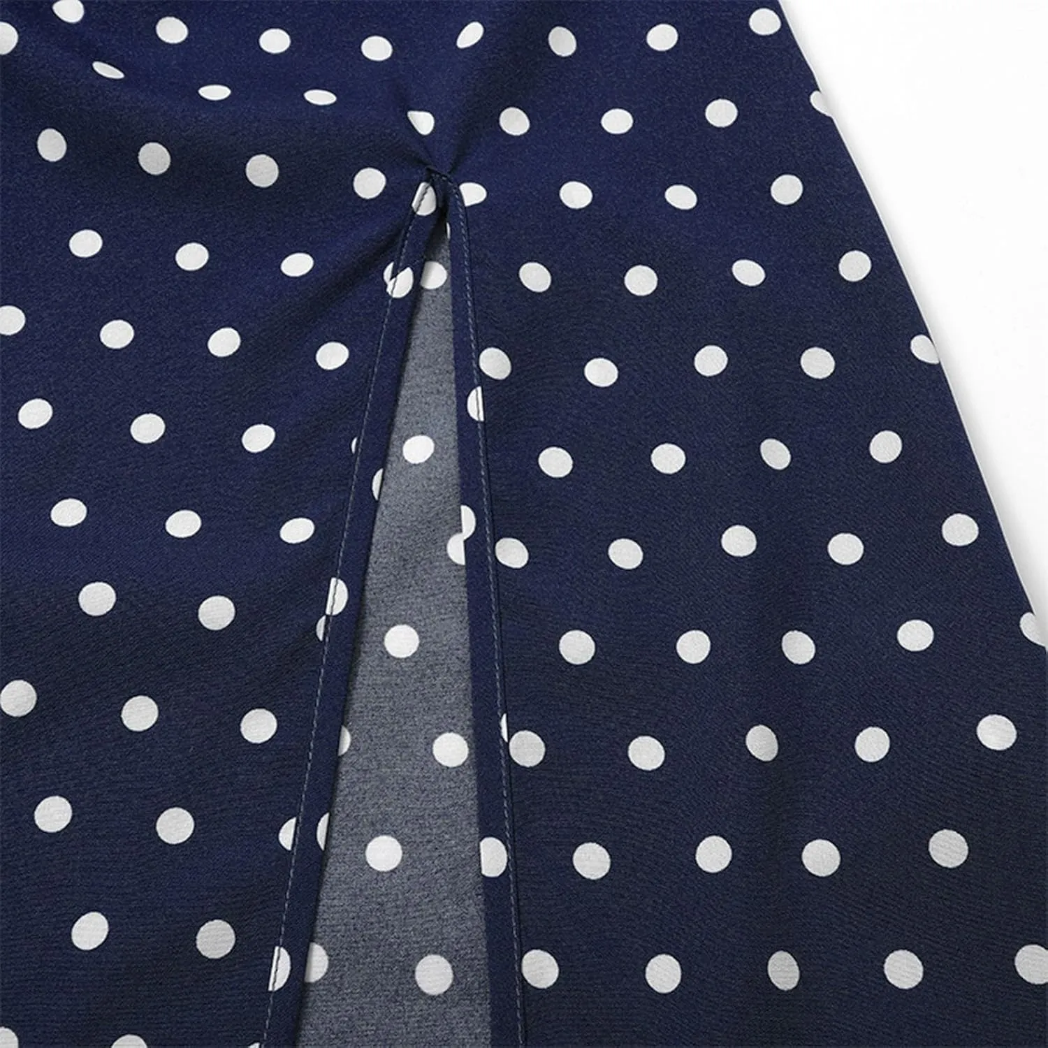 Spaghetti Strap Dresses for Womens Polka Dot Sexy Sleeveless Slit Bodycon Dress Summer Beach Flowy Vacation Sundress
