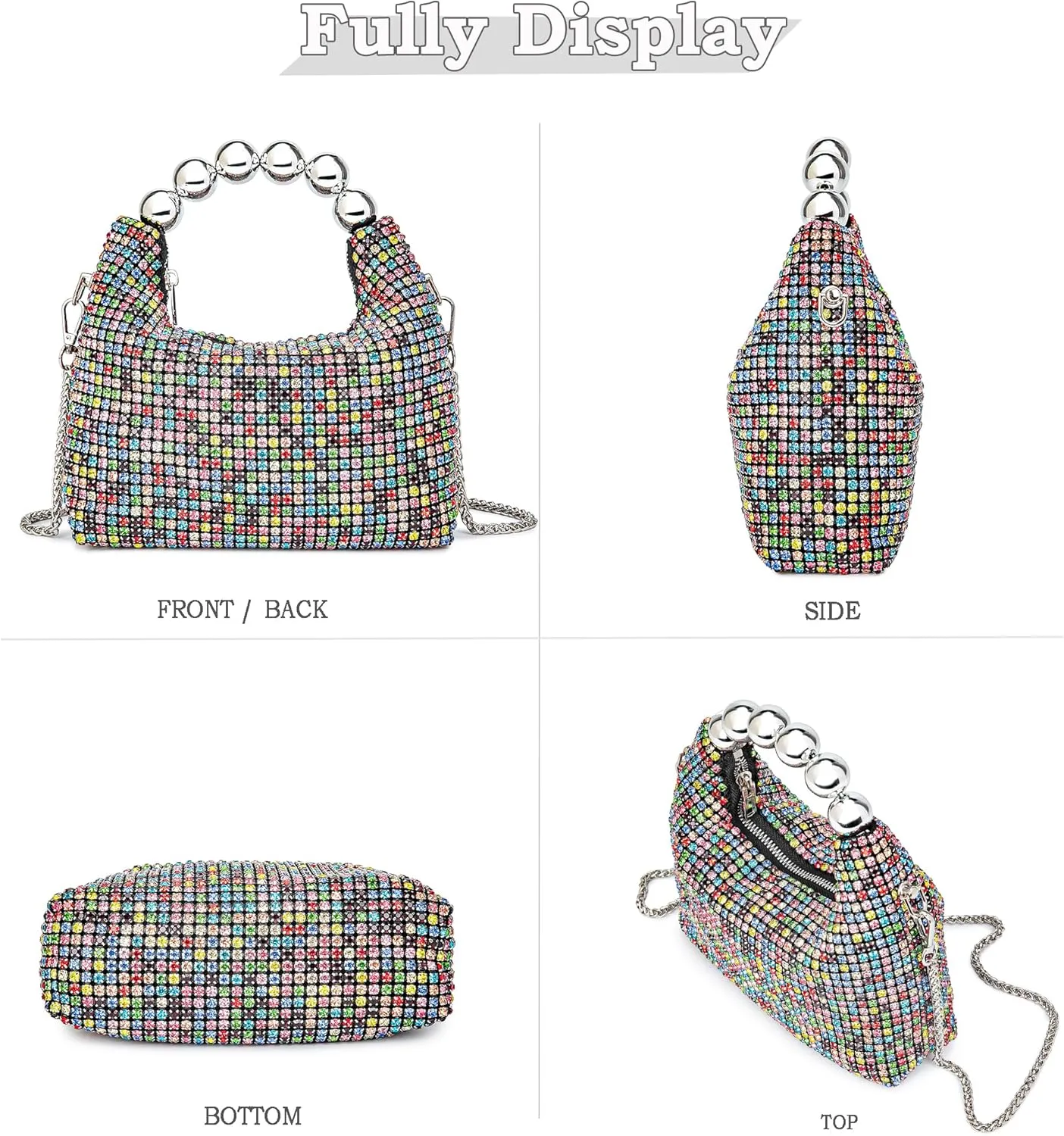 Sparkling Women's Evening Handbags Rhinestone Purse Crossbody Bag Wedding Prom Party Club Purses