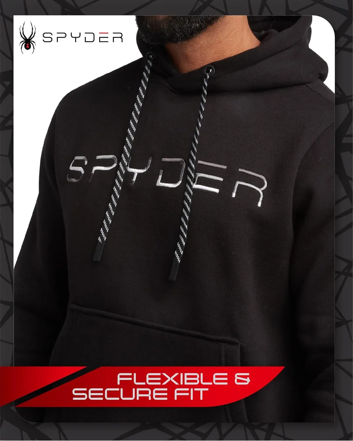 Spyder Men's Sweatsuit Set - 2 Piece Performance Fleece Pullover Hooded Sweatshirt and Jogger Sweatpants for Men (S-XXL)