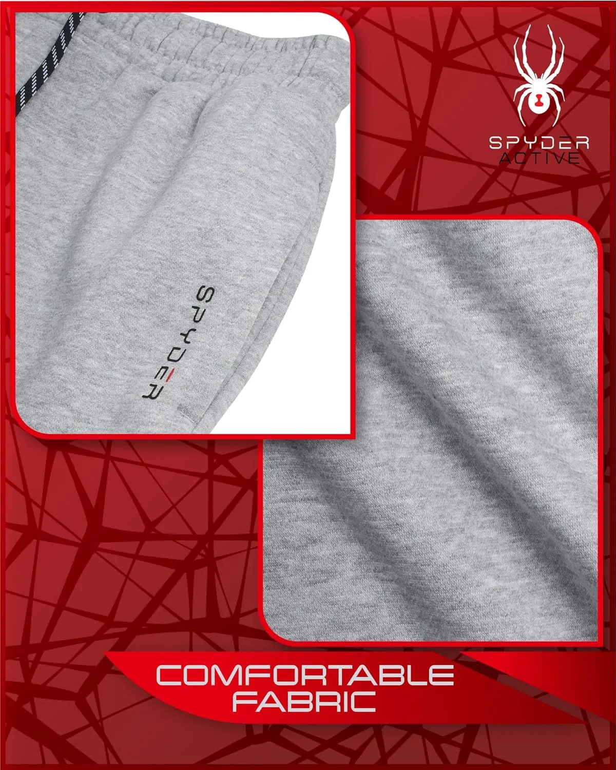 Spyder Men's Sweatsuit Set - 2 Piece Performance Fleece Pullover Hooded Sweatshirt and Jogger Sweatpants for Men (S-XXL)