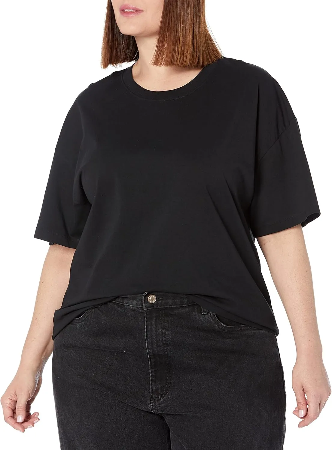 The Drop Women's Lydia Short-Sleeve Loose Drop-Shoulder Jersey T-Shirt