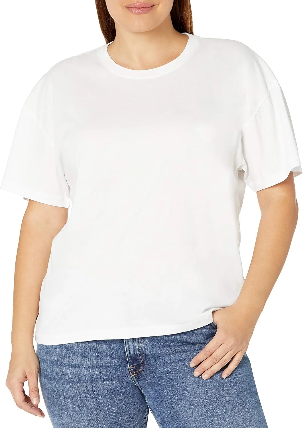 The Drop Women's Lydia Short-Sleeve Loose Drop-Shoulder Jersey T-Shirt