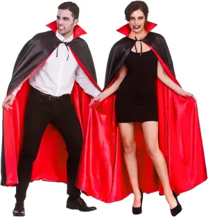 Unisex Halloween Vampire Cape, Reversible Dual-layer Stand Collar Adult Cloak, Cosplay Cape Costume for Halloween, Dress Up Parties, Masquerade 1.4m
