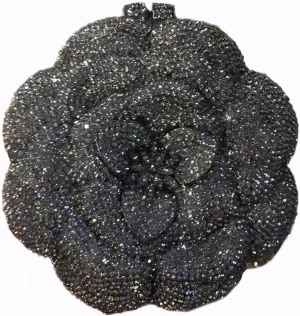 Women Luxury 3D Flower Crystal Evening Bag Exquisite Rhinestone Clutch Bag for Wedding Ceremony