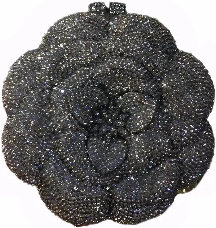 Women Luxury 3D Flower Crystal Evening Bag Exquisite Rhinestone Clutch Bag for Wedding Ceremony