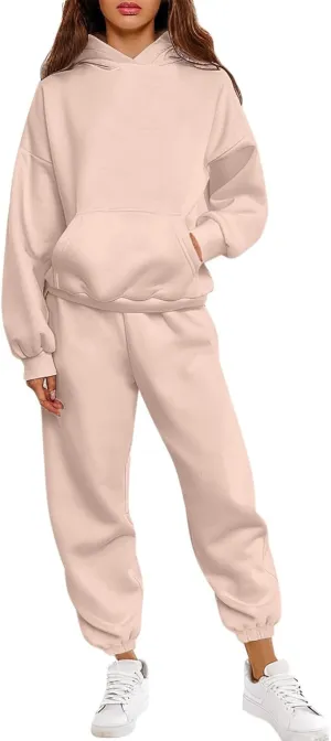 Womens 2 Piece Outfits Lounge Hoodie Sweatsuit Sets Oversized Sweatshirt Baggy Jogger Sweatpants Tracksuit